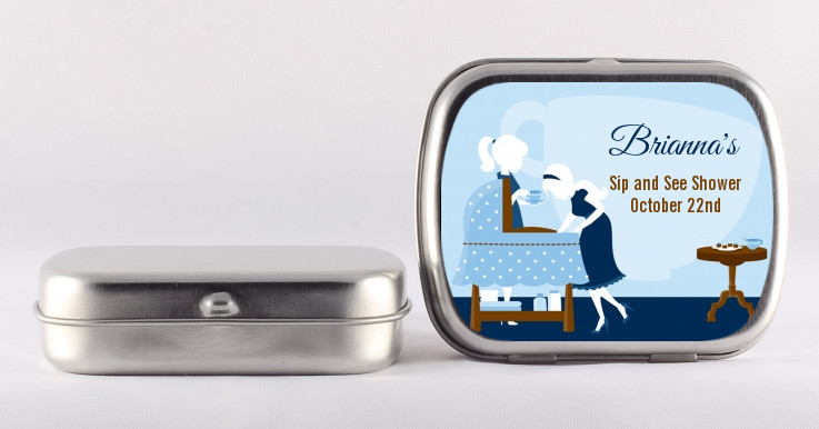 Sip and See Boy Mint Tin Stickers - Personalized Mint Tin Labels gallery