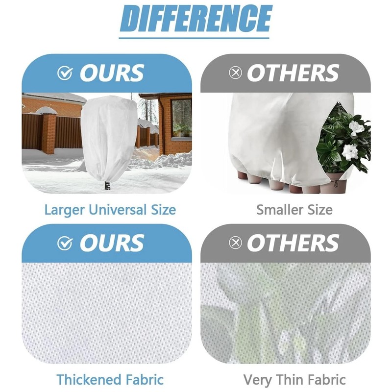 2 Pack Reusable Plant Covers-94"x78" Winter Freeze Protection for Shrub Tree gallery