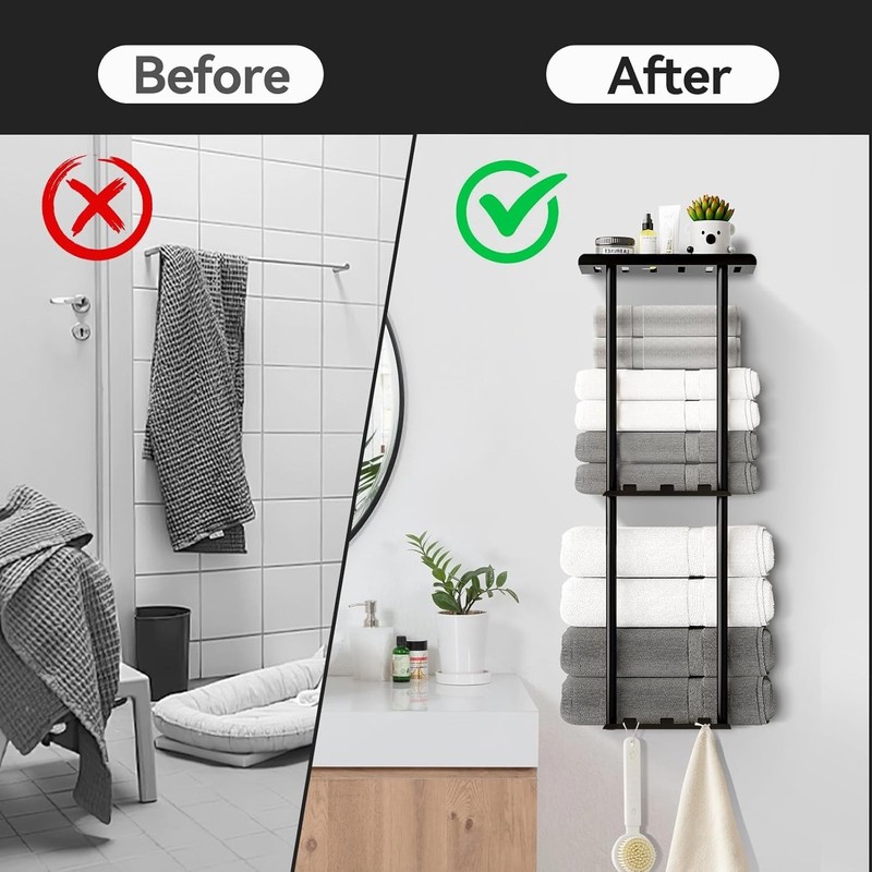 Bathroom Towel Storage Rack, Wall Mounted Bathroom Towel Rack, 30 inch Heavy Dut gallery