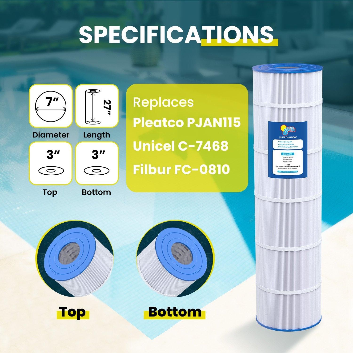 In The Swim Standard Pool Filter Cartridge 4-Pack Replacement for Jandy CL460 gallery