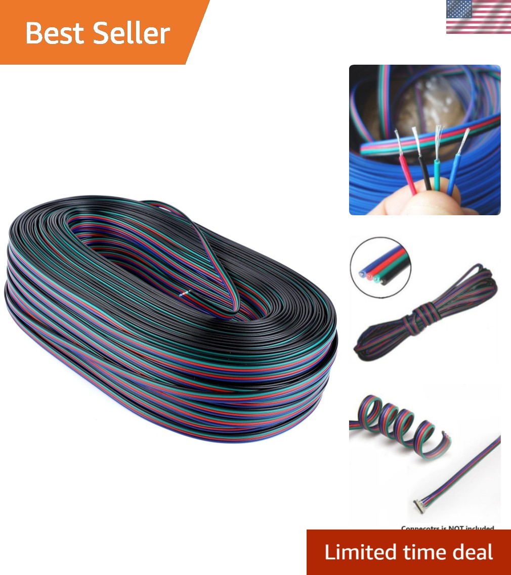 Master Your Lighting with 100M RGB Extension Wire - 4-Pin 22AWG Design gallery