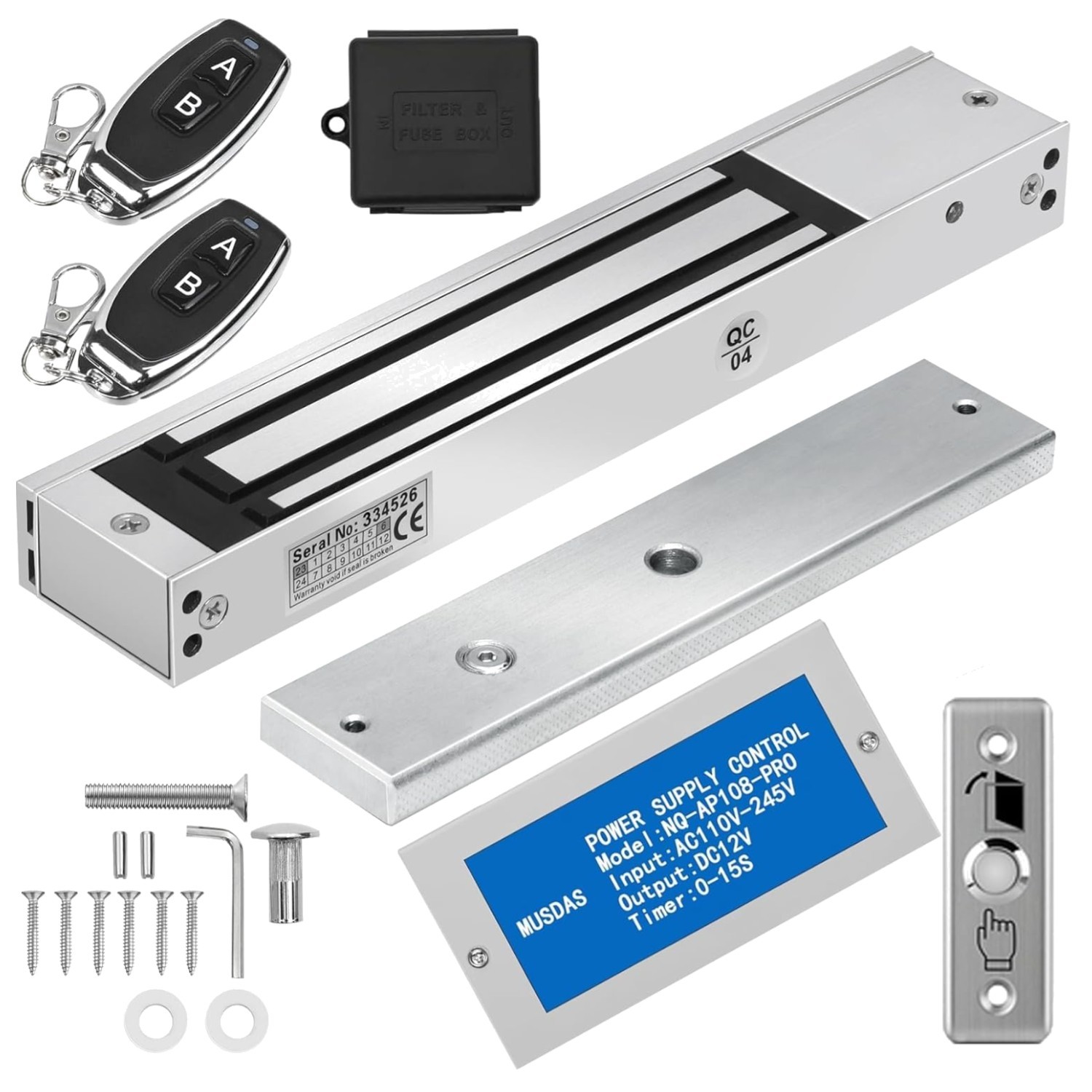 600lb Electromagnetic Door Lock Kit with Remote Control - Waterproof Security gallery