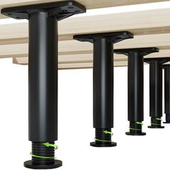Zoster 4PC Bed Frame Support Legs Adjustable Black, Heavy Duty Furniture Slat Re