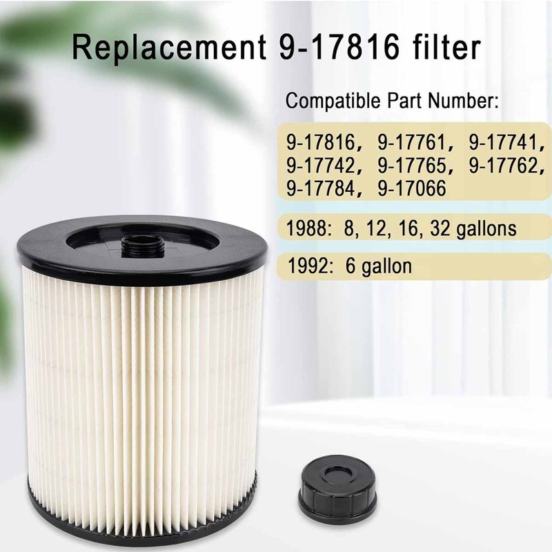 Replacement Cartridge Filter for Craftsman 9-17816 Vacuum Cleaner for Floor Care gallery