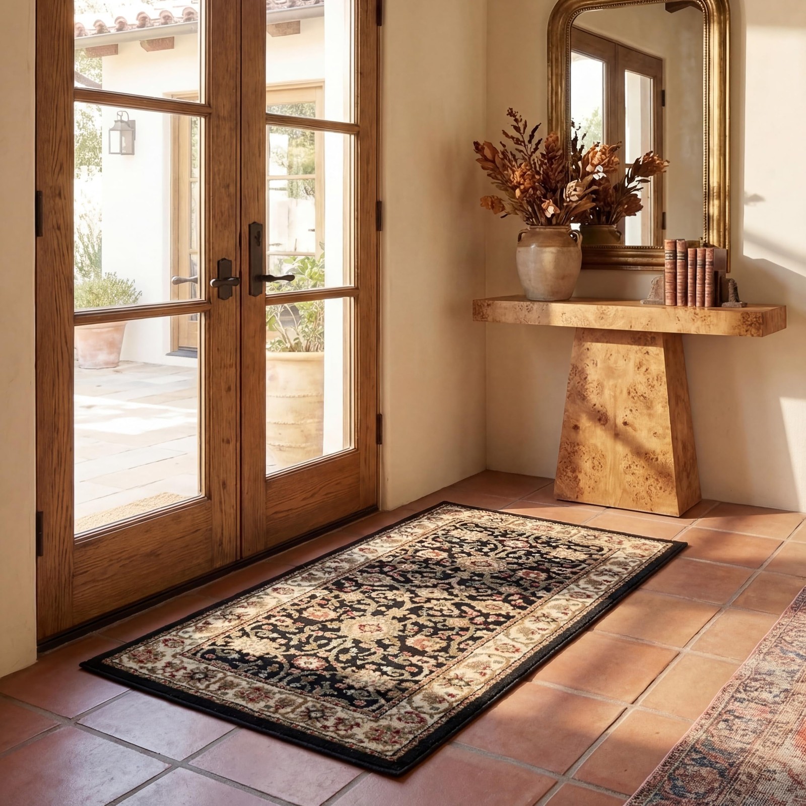 Lyndhurst Collection Accent Rug - 2'3" x 4', Black & Ivory, Traditional Orien... gallery