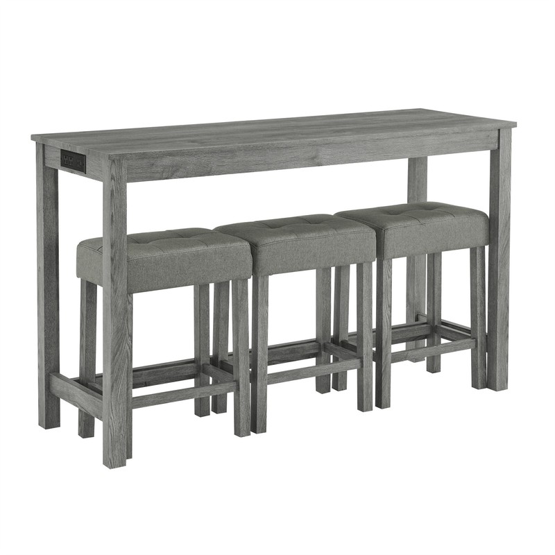 Bar Table Dining Table Sofa Table with Power Outlet Bar Table and Chair Set gallery