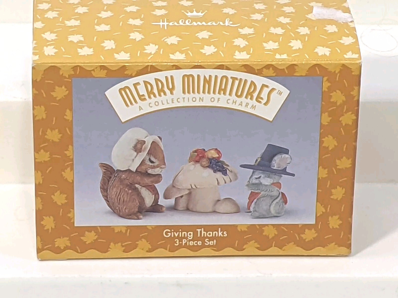 Hallmark Merry Miniatures Giving Thanks Chipmunk Mouse Thanksgiving 1996 NIB gallery