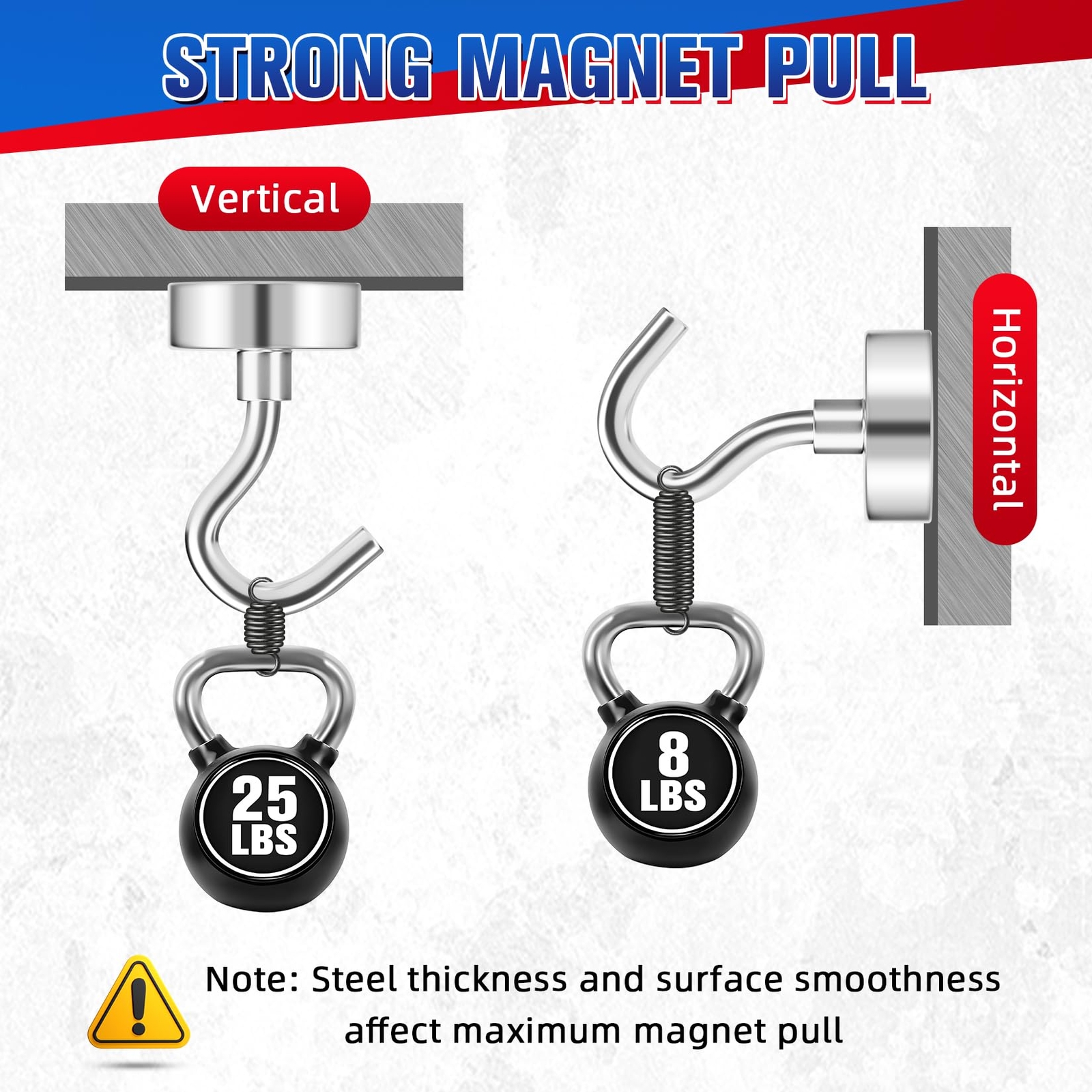 8 Pack Magnetic Hooks 25 Lbs Strong Neodymium for Hanging Grill Fridge Cruise US gallery