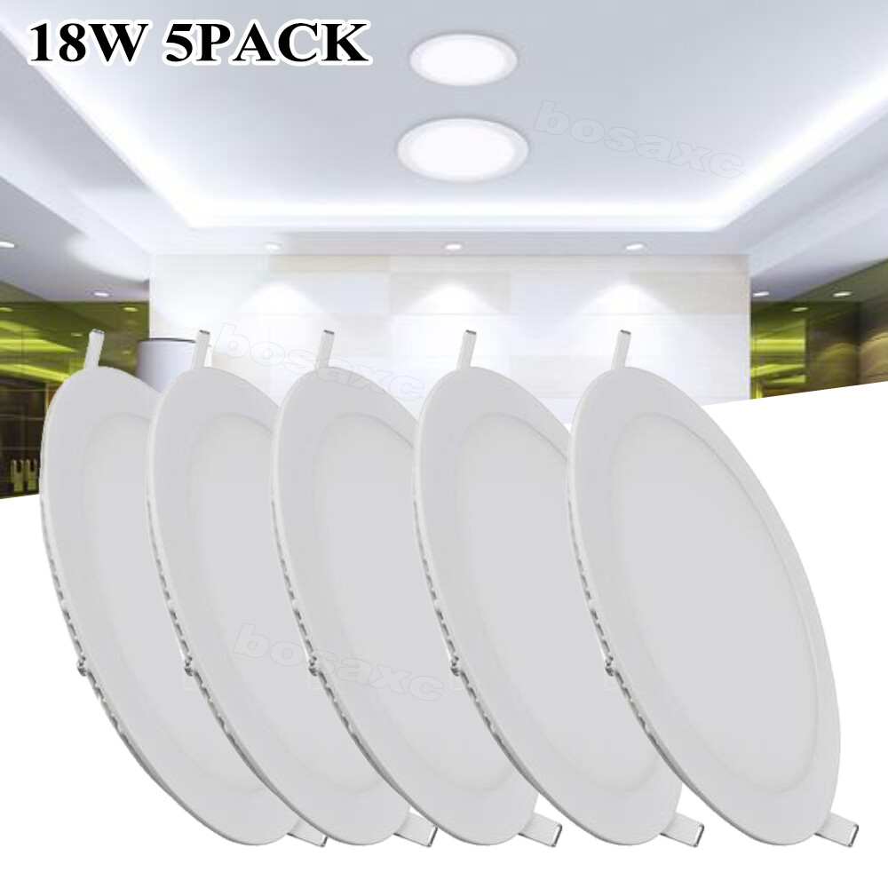 5Pack 8Inch LED Ceiling Lights Ultra-Thin Recessed Retrofits Kit 6000K Daylight gallery