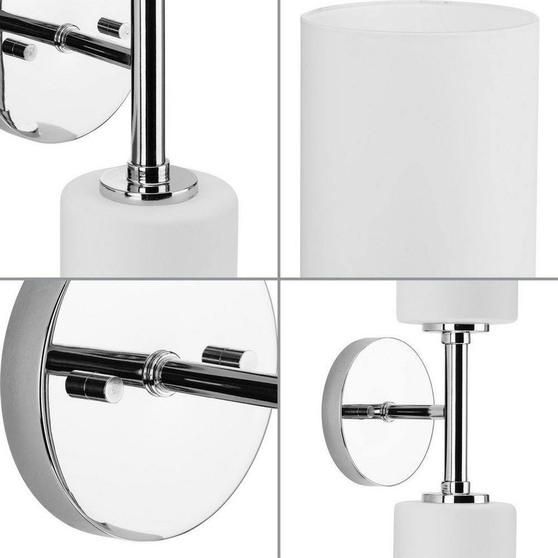 Progress Lighting 22.5" 2-Light Polished Chrome Wall Bracket w/Etched Glass gallery