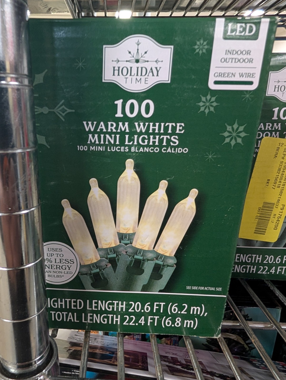 Holiday Time - 100 Warm White Mini LED Lights Green Wire Qty 2 gallery