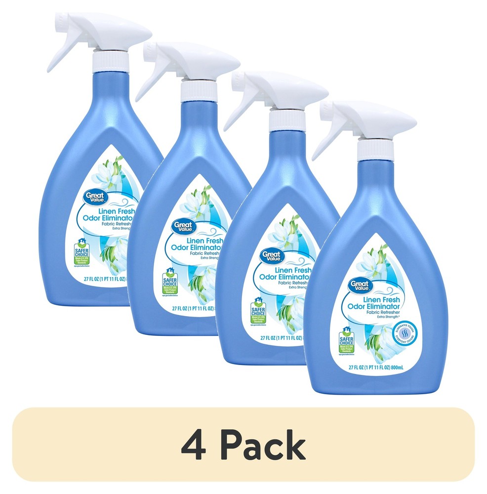 (4 pack) Great Value Fabric Air Refresher, Fresh Linen, 27 fl oz