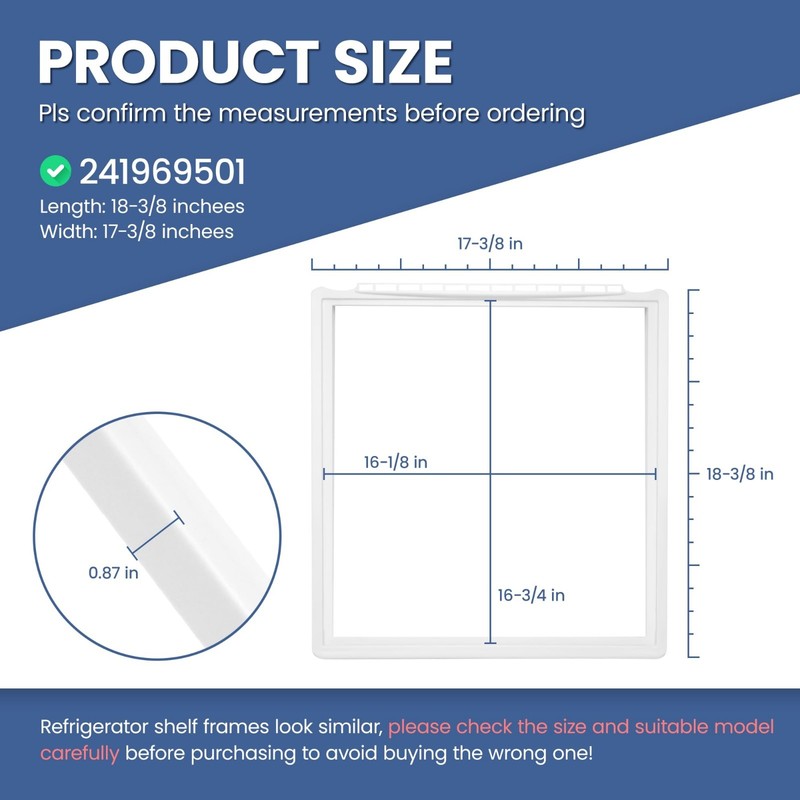 Refrigerator Shelf Frame Replacement - Thick ABS Food-Grade for Fridge Models gallery