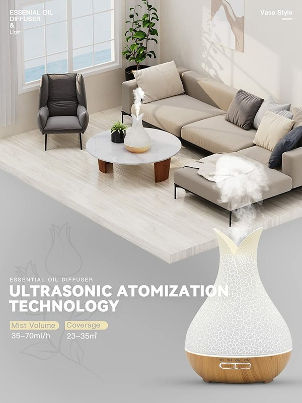 Essential Oil Diffuser 400ML Diffusers for Essential Oils Large Room 2 Mist Mode gallery