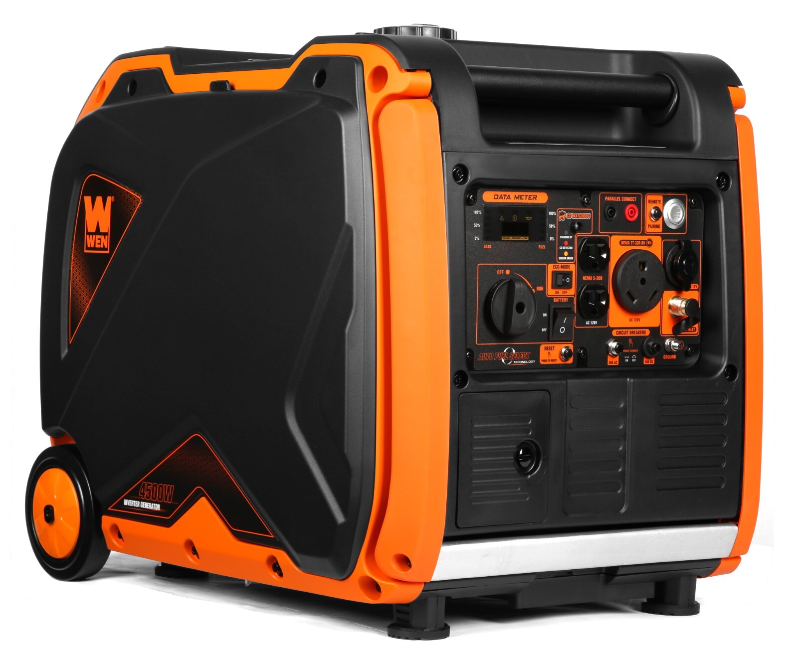 4500W Remote Electric Start Dual Fuel RV-Ready Portable Inverter Generator/CO gallery