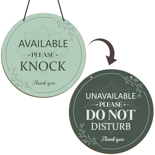Do Not Disturb Door Hanger Sign - Available Please Knock Sign Double Green gallery