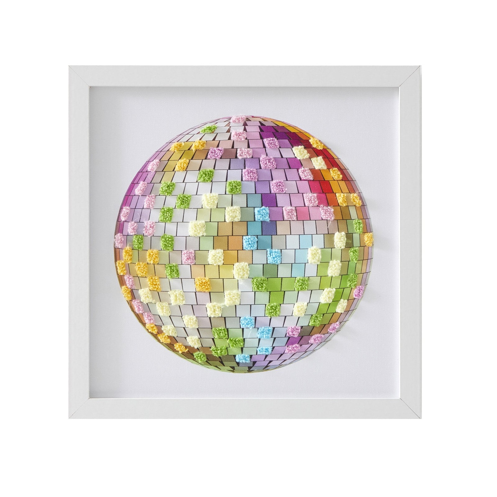 Mainstays Multicolor Textured Disco Framed Wall Art, 10" L x 10" W gallery