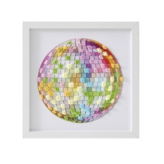 Mainstays Multicolor Textured Disco Framed Wall Art, 10″ L x 10″ W