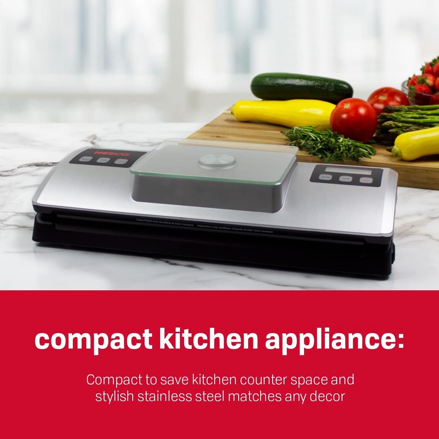 Nesco VSS-01 Automatic Food Vacuum Sealer with Digital Scale & Bag Starter Kit gallery
