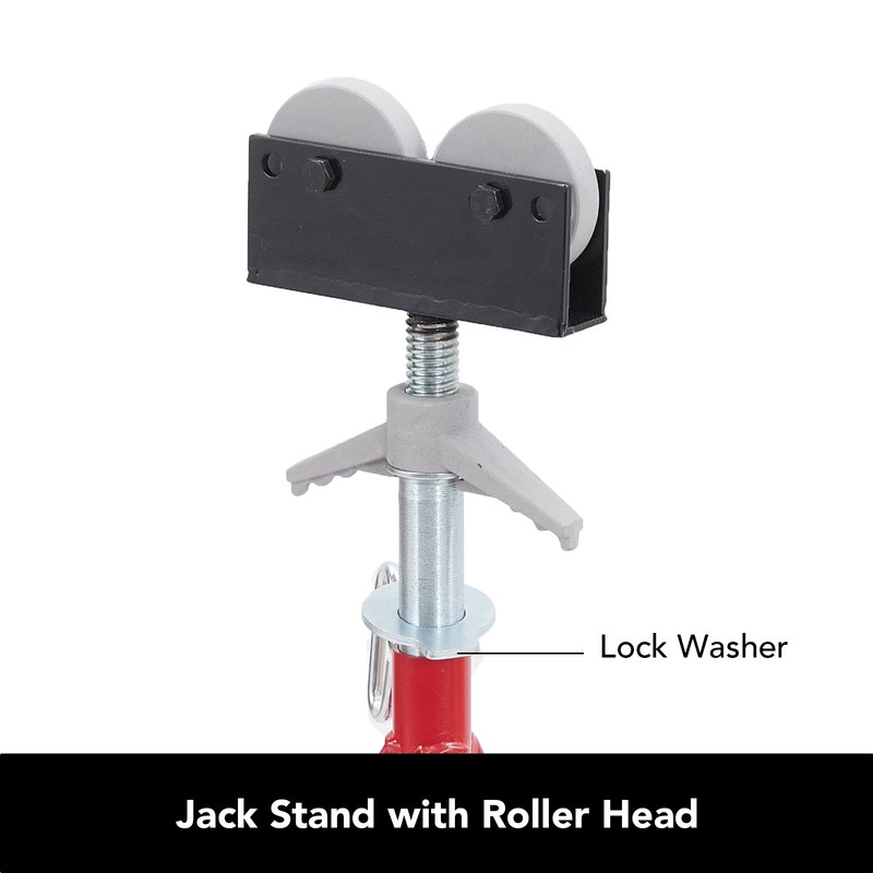 Portable Roller Tripod Pipe Jack Stand Adjustable Height 28-52" 1/8"-12" 2500LBS gallery