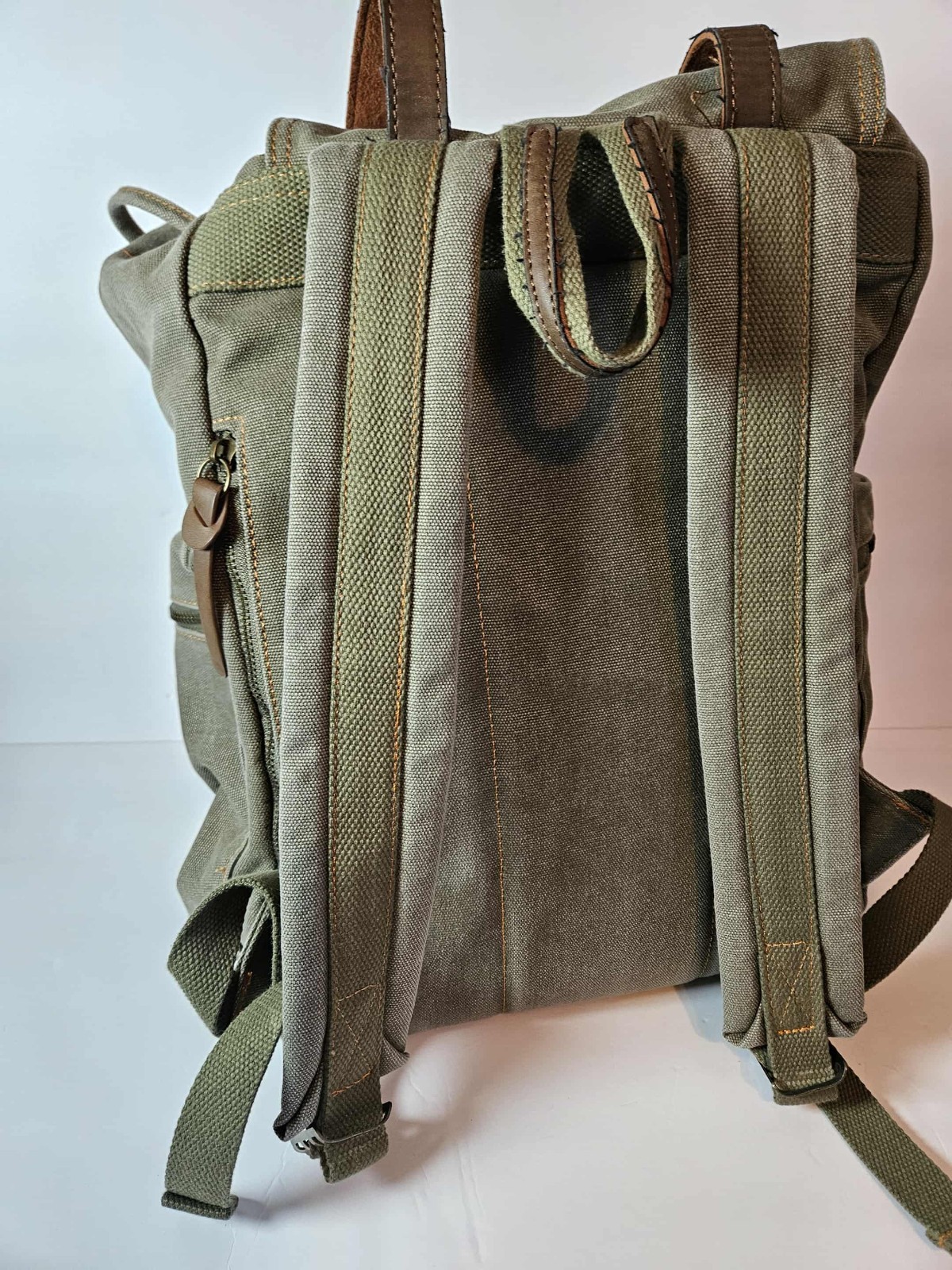 Vtg Bluboon Backpack With Leather Trim 4