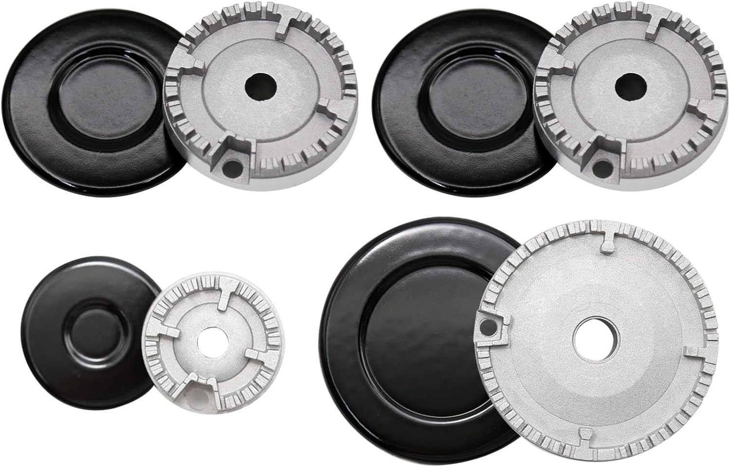 NEW! 4 Pack Kitchen Gas Stove Burner Flame Multipurpose Cap Cooker Hat Set gallery