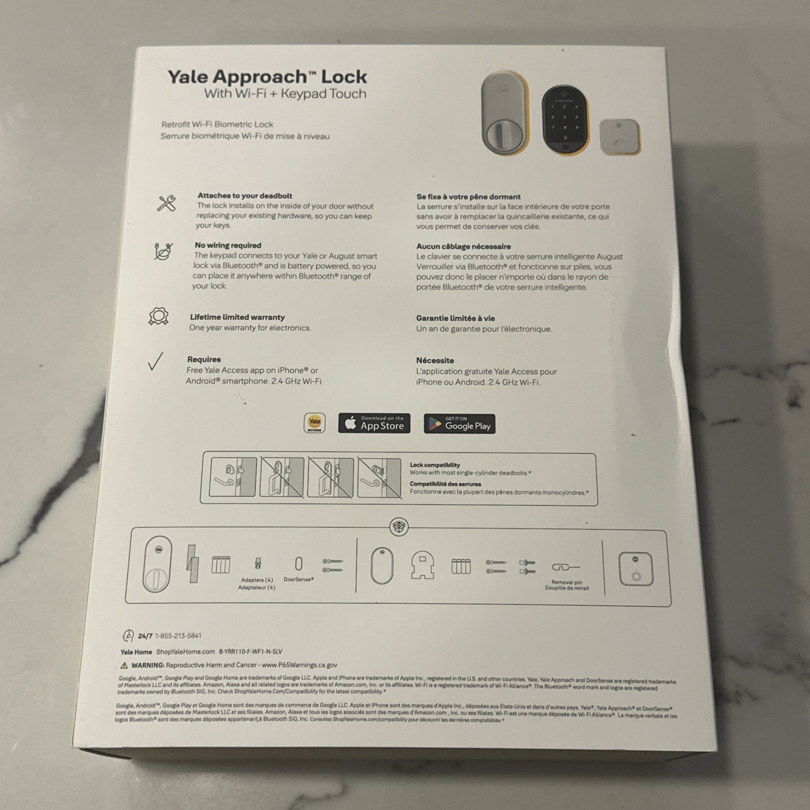 Yale Approach Smart Lock Wi-Fi Bluetooth Keypad New Silver Argent gallery