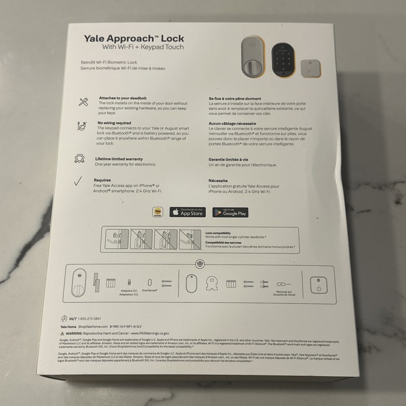 Yale Approach Smart Lock Wi-Fi Bluetooth Keypad New Silver Argent gallery