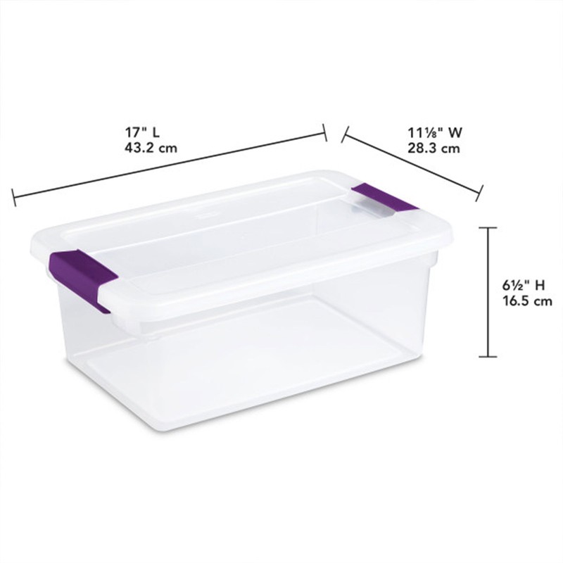 Sterilite 15 Qt. Plastic Stackable Storage Container with Lid, Clear (12 Pack) gallery