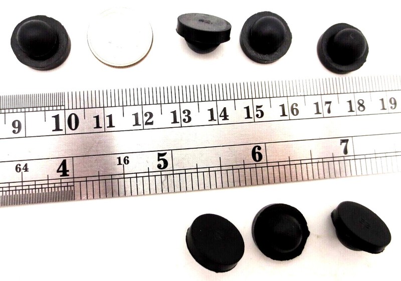 1/4" Grommet Bumper Rubber Stem Pad Push In 1/4" Hole 1/8" Panel, 9/16" OD Pad gallery