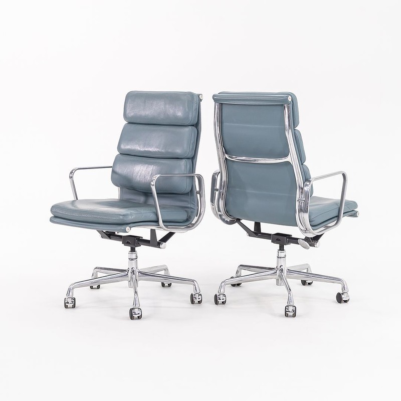 2005 Herman Miller Eames Soft Pad Executive Desk Chair in Blue Leather 15x Avail gallery