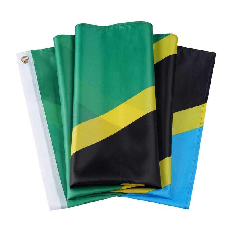 DANF Tanzania Flag 3x5 Ft Thick Polyester, Fade Resistant, Brass Grommets, Canva gallery