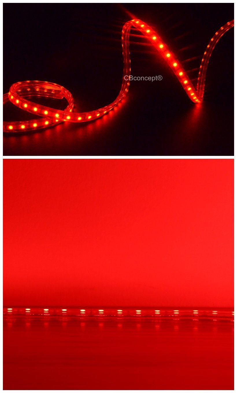 UL Listed,20 Feet,RED,Dimmable,Super Bright 5400 Lumen 120V Flat LED Strip Light gallery