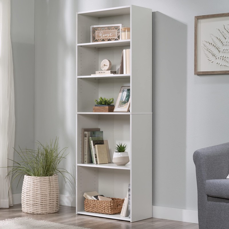 Sauder Beginnings Engineered Wood 5-Shelf Bookcase in Soft White gallery