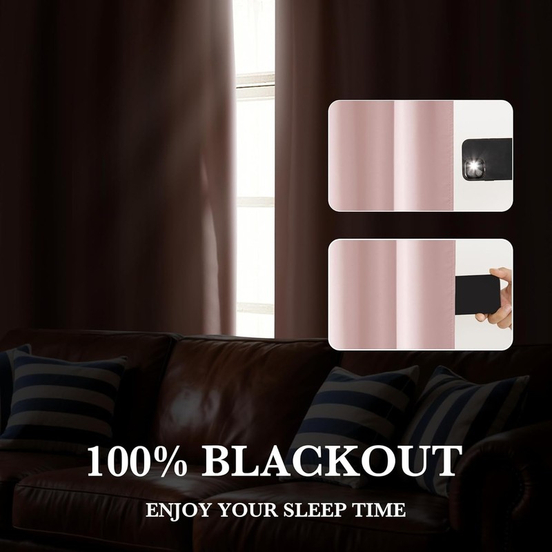 100% Blackout Short Curtains for Window, Thermal Insulated Total gallery