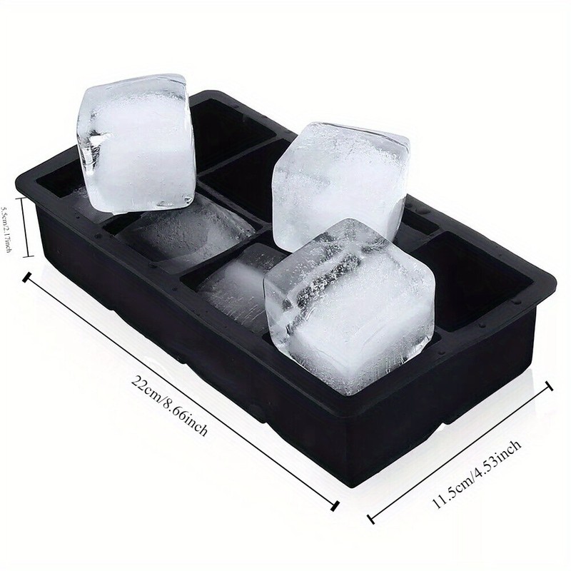 2 Pack Large Silicone Ice Cube Trays Square Ice Cube Molds for Whiskey 16 cubes gallery