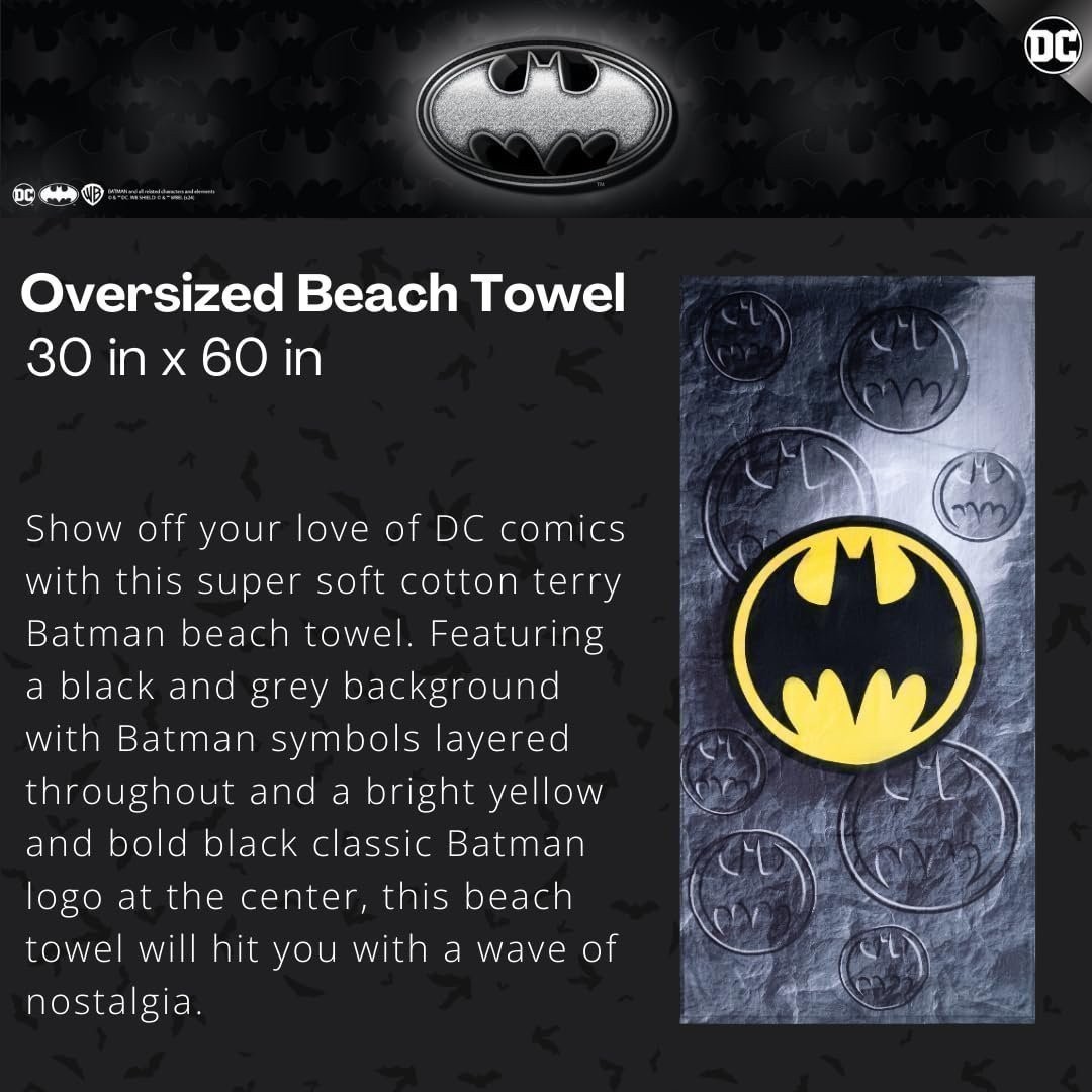 Franco Collectibles Batman Super Soft Cotton Bath/Pool/Beach Towel, 60 in x... gallery