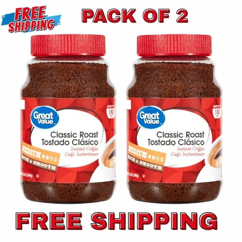 (PACK OF 2) Great Value Classic Medium Roast Instant Coffee, 12 oz gallery