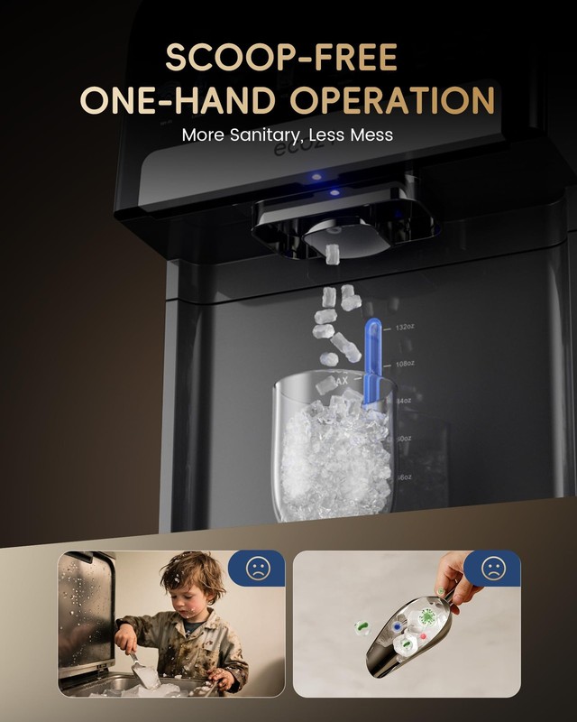 ecozy Nugget Ice Maker Dispenser, Smart 2-in-1 Pebble Ice Machine gallery