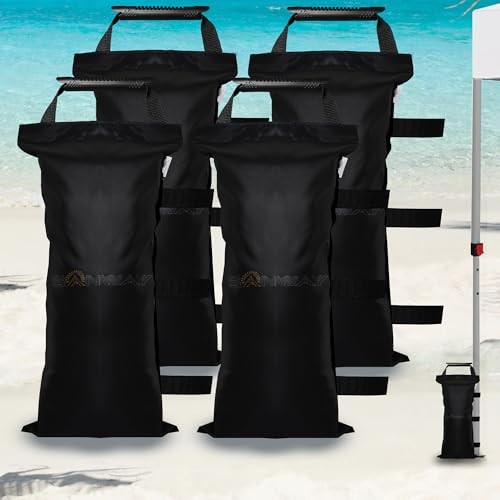 4/6/8 Pack Sand Bags for Canopy Weights - 112 LBS (4 Pack) Upgrade Black gallery