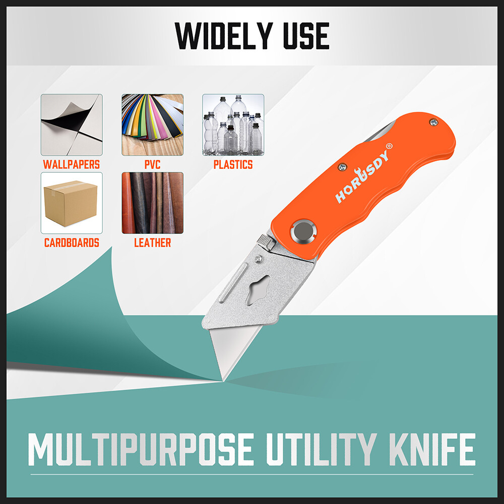 14 Pack Folding Utility Pocket Knife Box Cutter With Lock Blade Color 10 Blades gallery