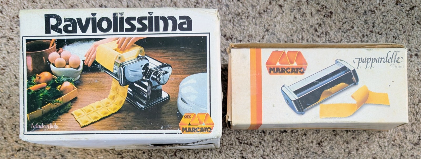 Vintage Marcato Raviolissima Ravioli & Pappardelle Pasta Machine Attachments gallery