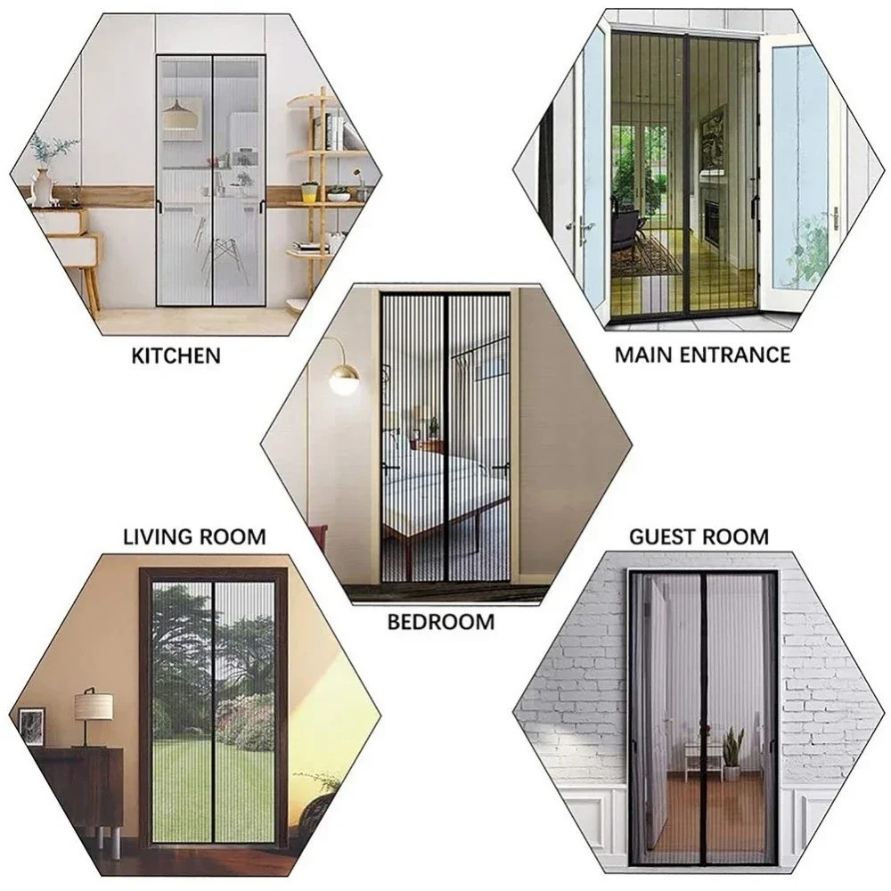 Magnetic Screen Door Mesh Curtain Durable Heavy Duty Mosquito Net Bug Hands Free gallery