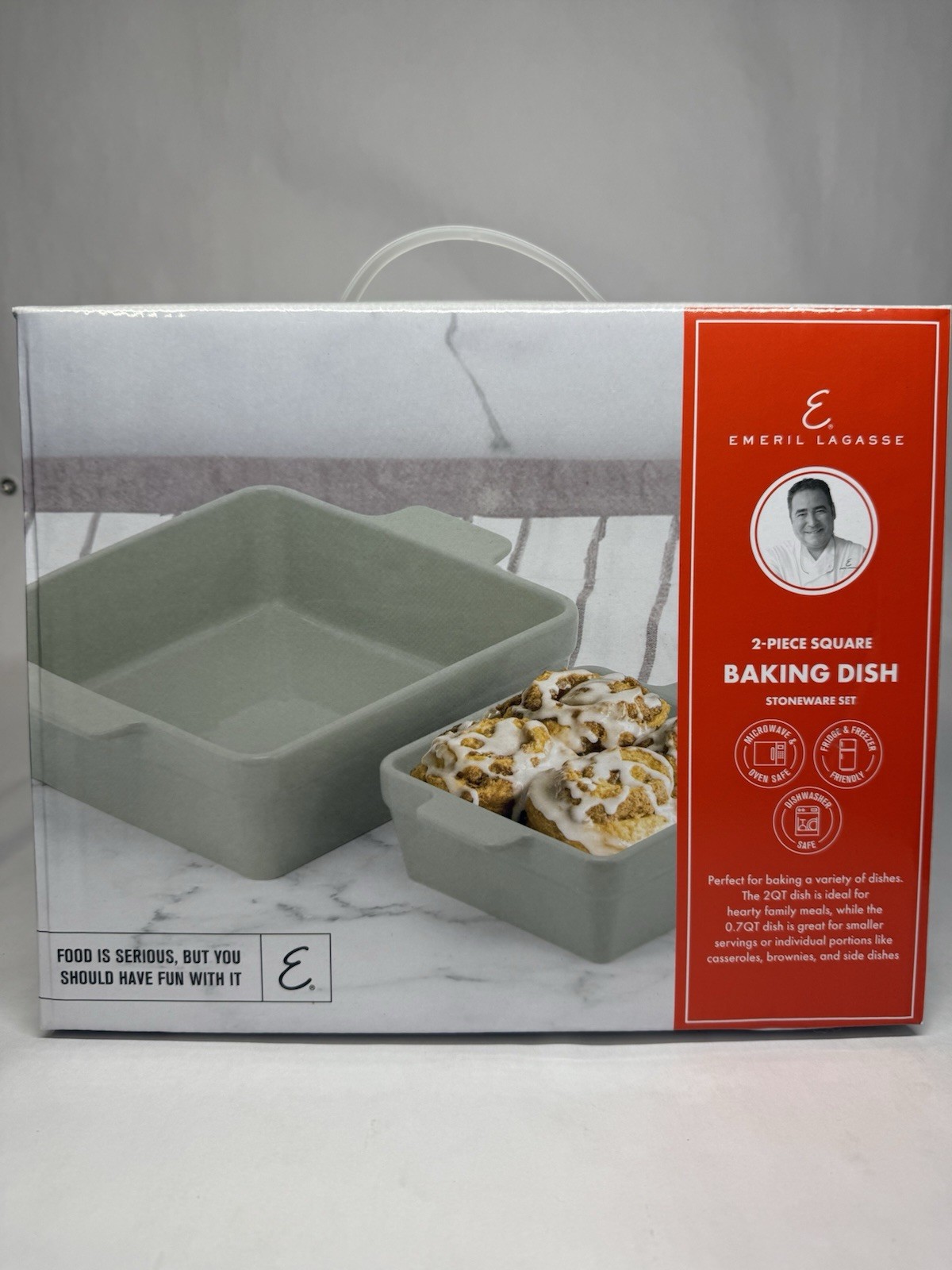 Emeril Lagasse 2-Piece Square Baking Dish Set – Stoneware – Mint Green gallery