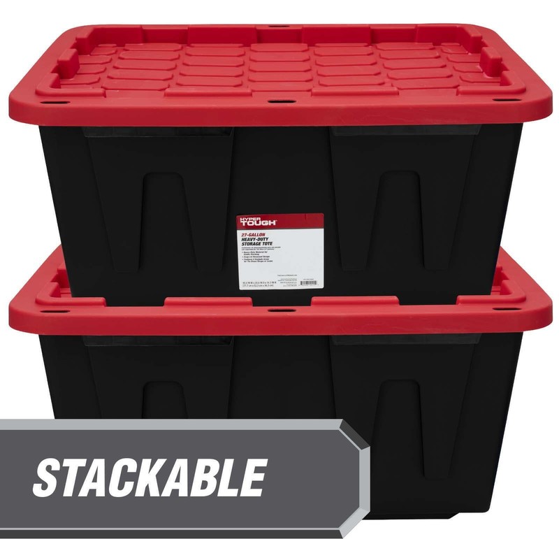 Stackable Snap Lid Plastic Storage Bin Container Organizers Household Garage New gallery