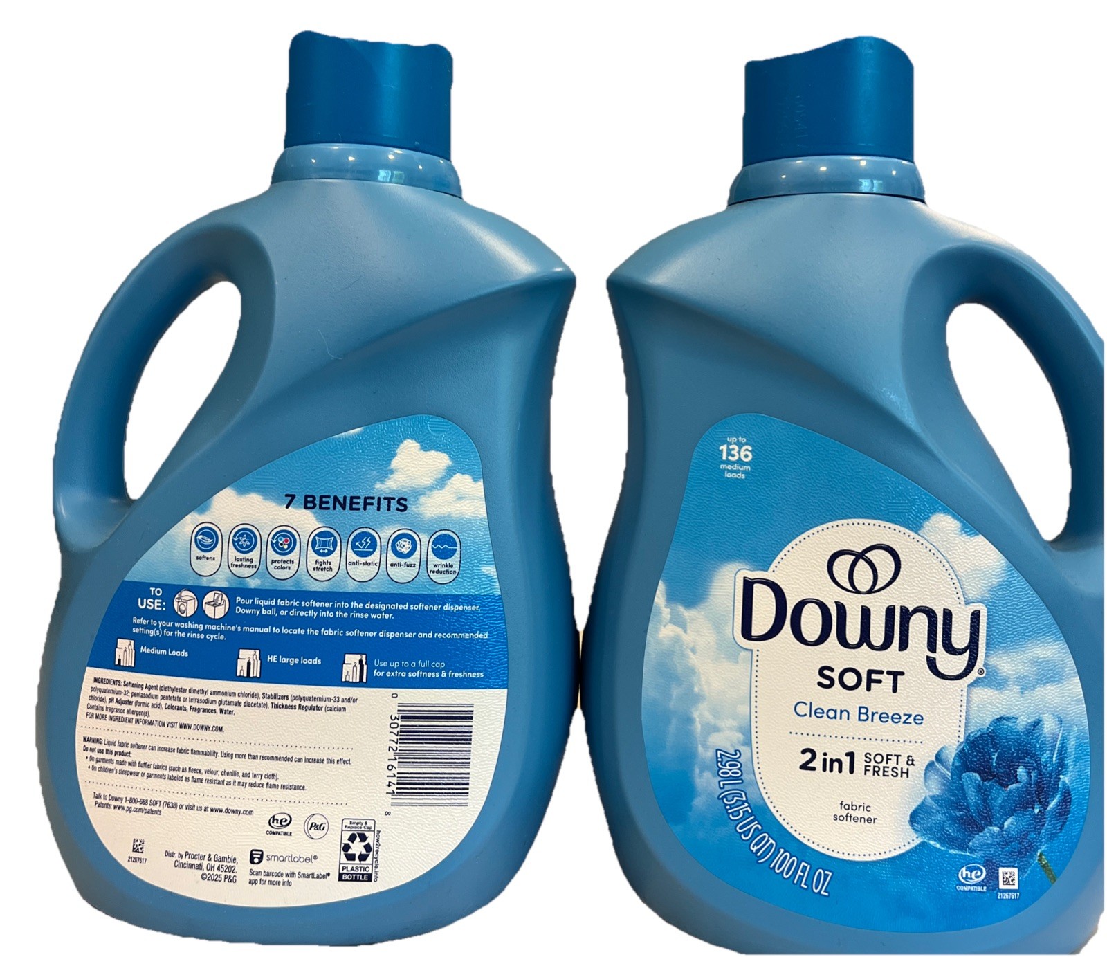 Downy Soft Clean Breeze 2 In 1 Soft & Fresh Fabric Softener Up To 136 Loads100oz gallery