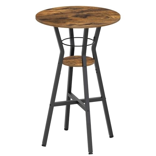 Rustic Brown + Black 2-Tier Round Bar Table - Home Rustic Brown + Black gallery