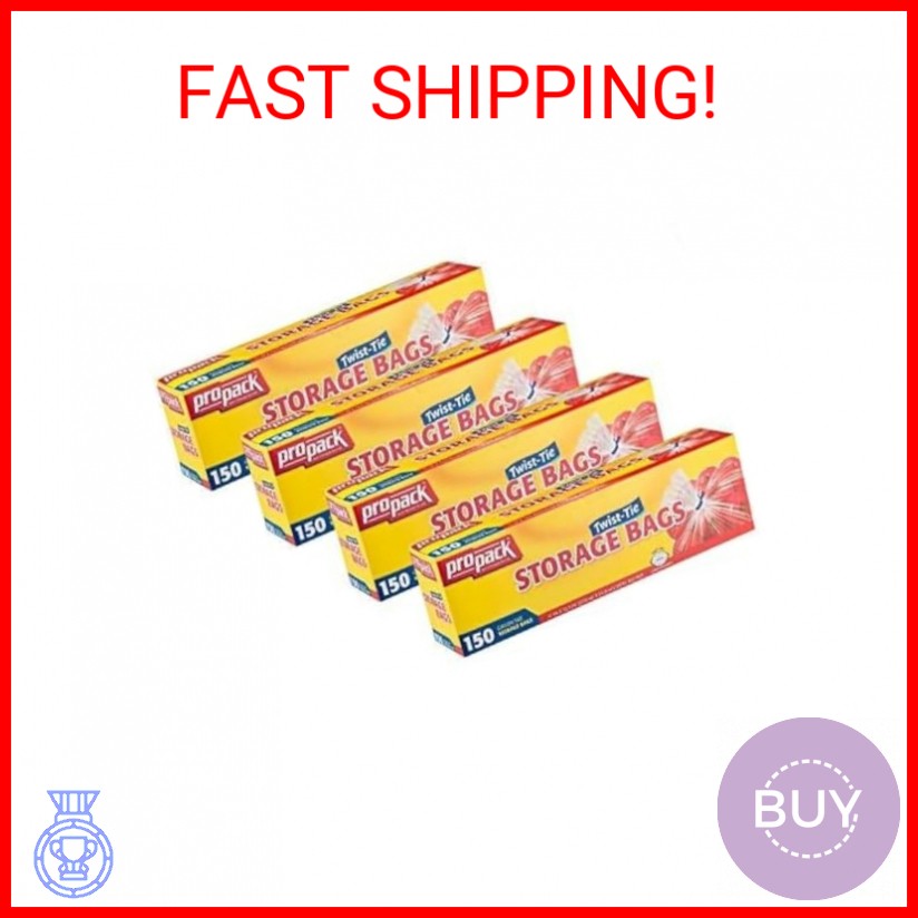 ProPack Disposable Plastic Storage Bags With Original Twist Tie, 1 Gallon Size, gallery