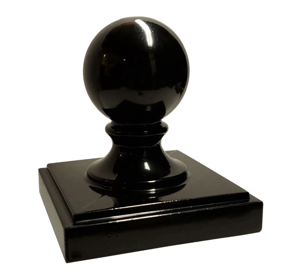 4" x 4" Decorex Hardware Aluminium Ball Top Post Cap for Metal Posts - Black gallery