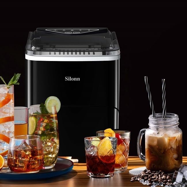 Silonn Portable Ice Maker Machine Countertop 26 lbs Self-Cleaning 2 Sizes Bullet gallery